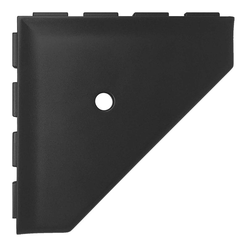 Questech 10" Corner Shower Shelf - Lugged for New Construction, Shower Organizer for Tiled Walls, Corner Caddy Soap Dish Bathroom Storage, Geo Lugged, Graphite Black - Image 1